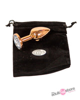 NS Novelties - Rear Assets - Aluminum Butt Plug - Rose Gold/Clear - 2.75 Inch Sex Toy - Tophatter Daily Deals