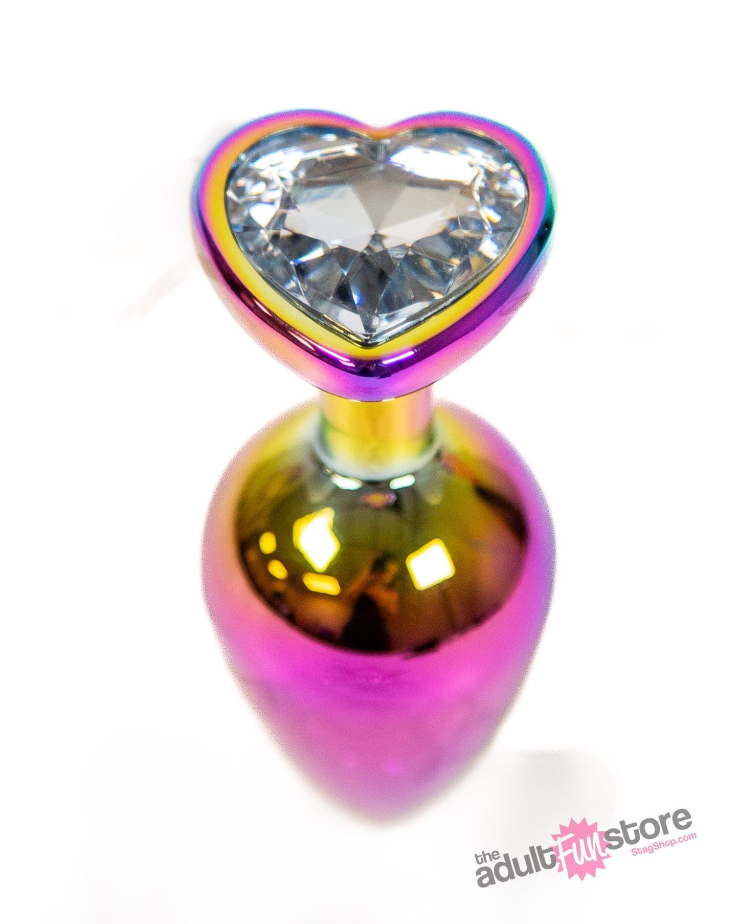 NS Novelties - Rear Assets - Aluminum Heart Butt Plug - Multicolour/Clear - 3.25 Inch Sex Toy - Tophatter Daily Deals