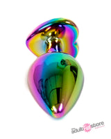 NS Novelties - Rear Assets - Aluminum Heart Butt Plug - Multicolour/Clear - 3.25 Inch Sex Toy - Tophatter Daily Deals