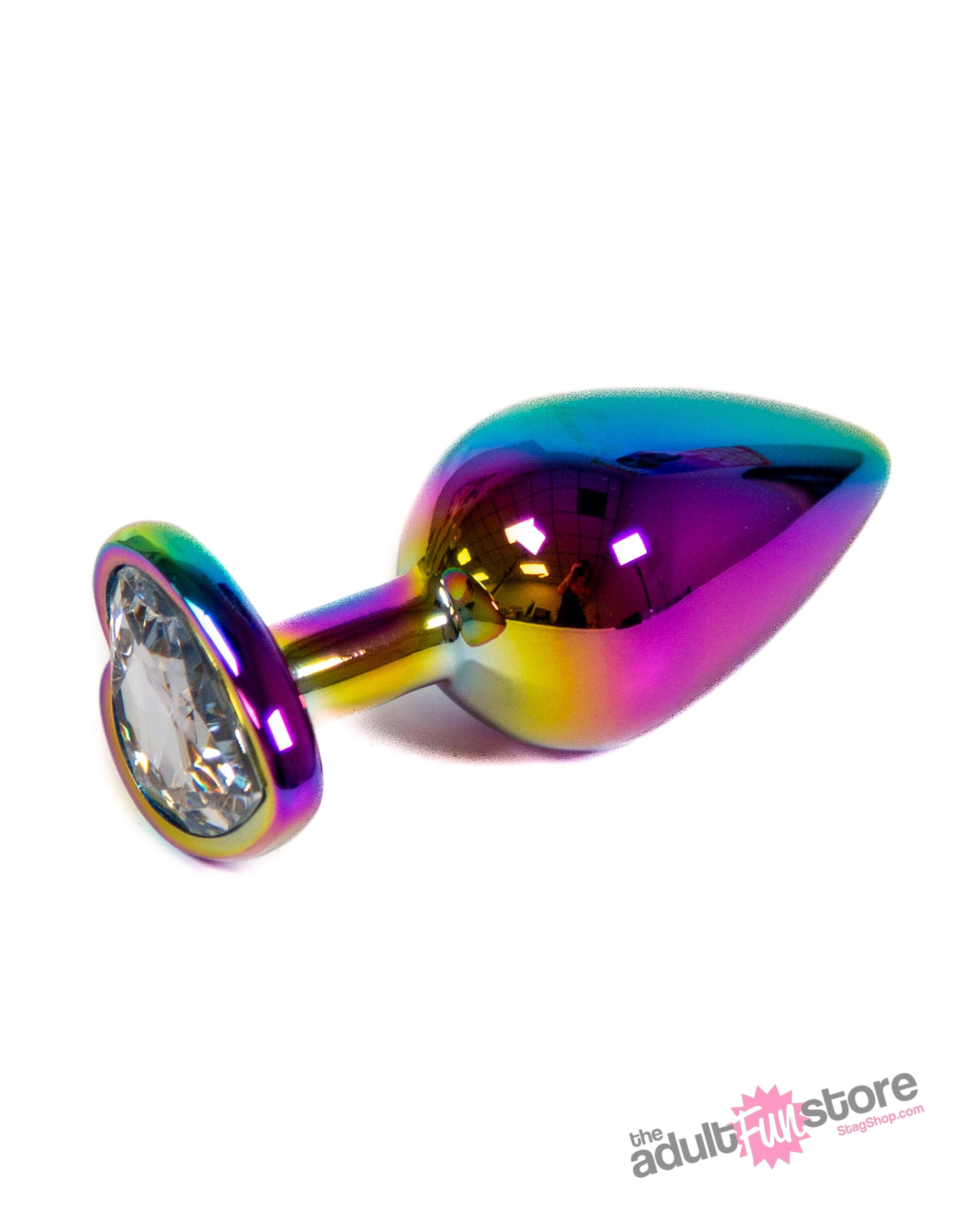 NS Novelties - Rear Assets - Aluminum Heart Butt Plug - Multicolour/Clear - 3.25 Inch Sex Toy - Tophatter Daily Deals