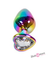 NS Novelties - Rear Assets - Aluminum Heart Butt Plug - Multicolour/Clear - 3.25 Inch Sex Toy - Tophatter Daily Deals