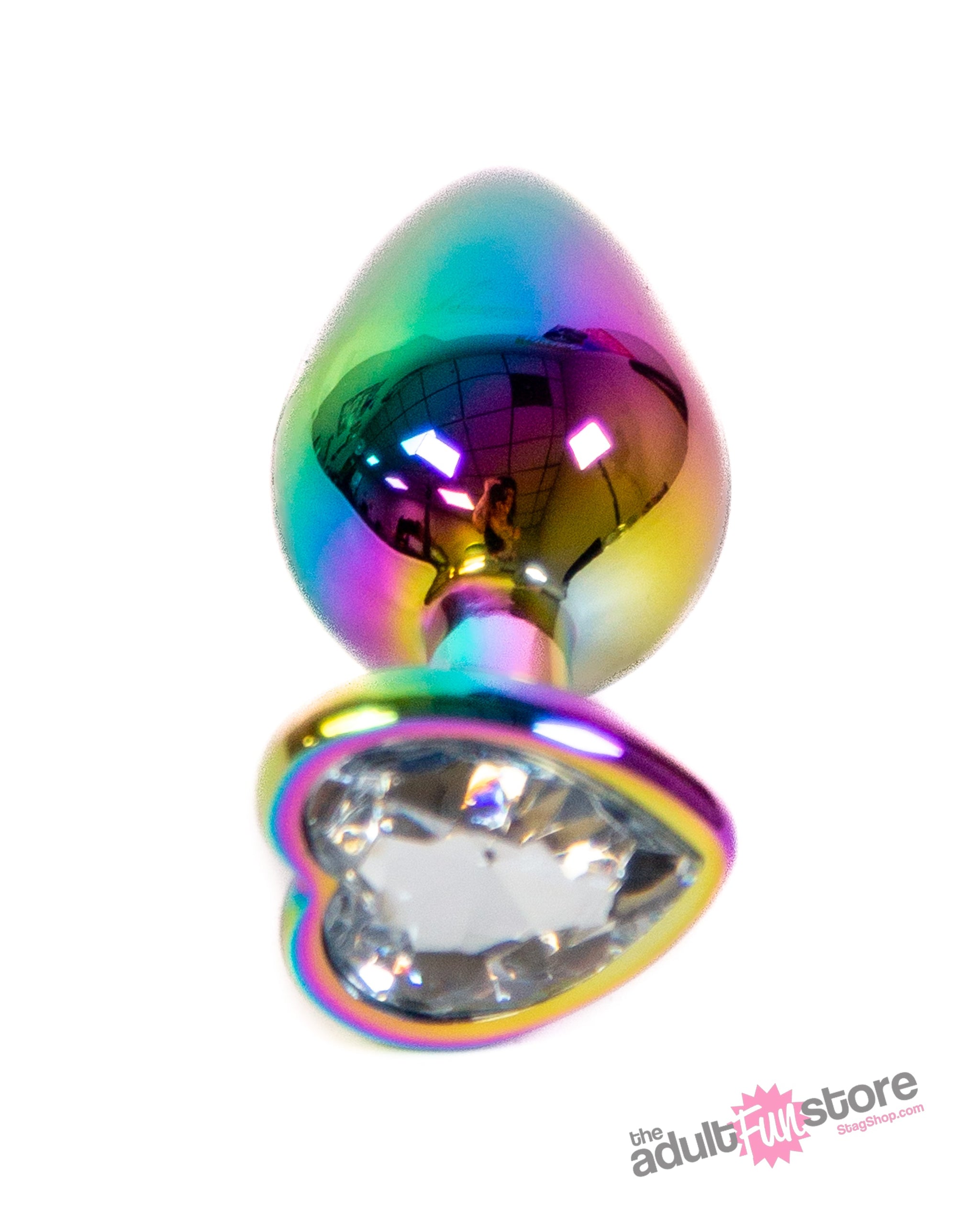 NS Novelties - Rear Assets - Aluminum Heart Butt Plug - Multicolour/Clear - 3.25 Inch Sex Toy - Tophatter Daily Deals