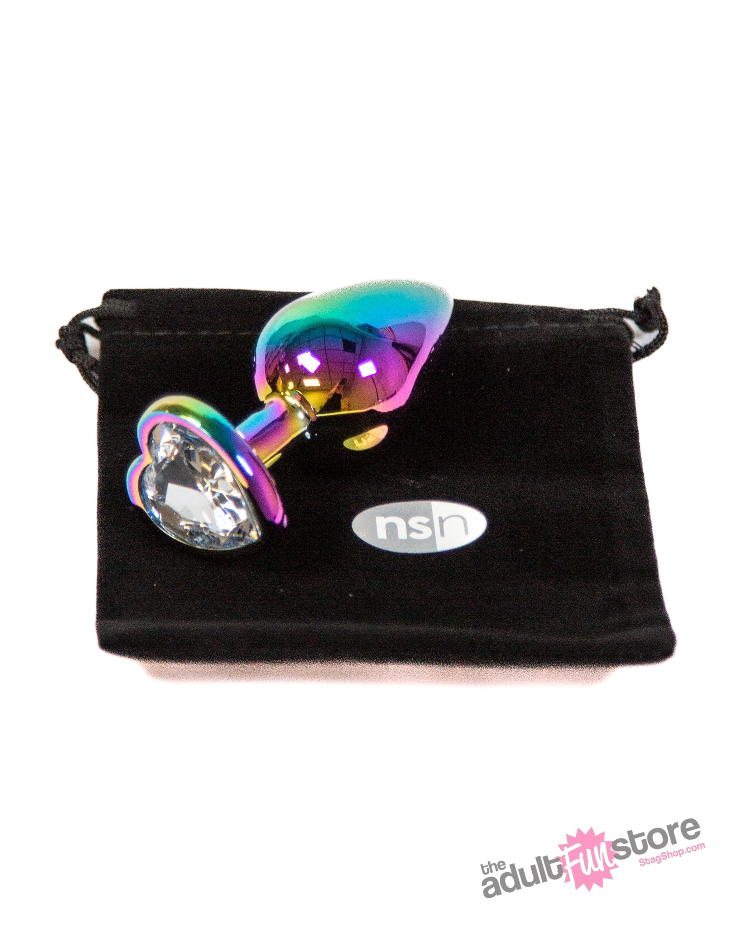 NS Novelties - Rear Assets - Aluminum Heart Butt Plug - Multicolour/Clear - 3.25 Inch Sex Toy - Tophatter Daily Deals