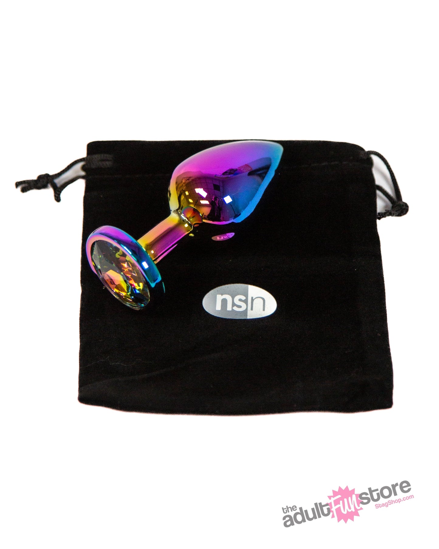 NS Novelties - Rear Assets - Medium Aluminum Butt Plug - Multicolour/Rainbow Sex Toy - Tophatter Daily Deals