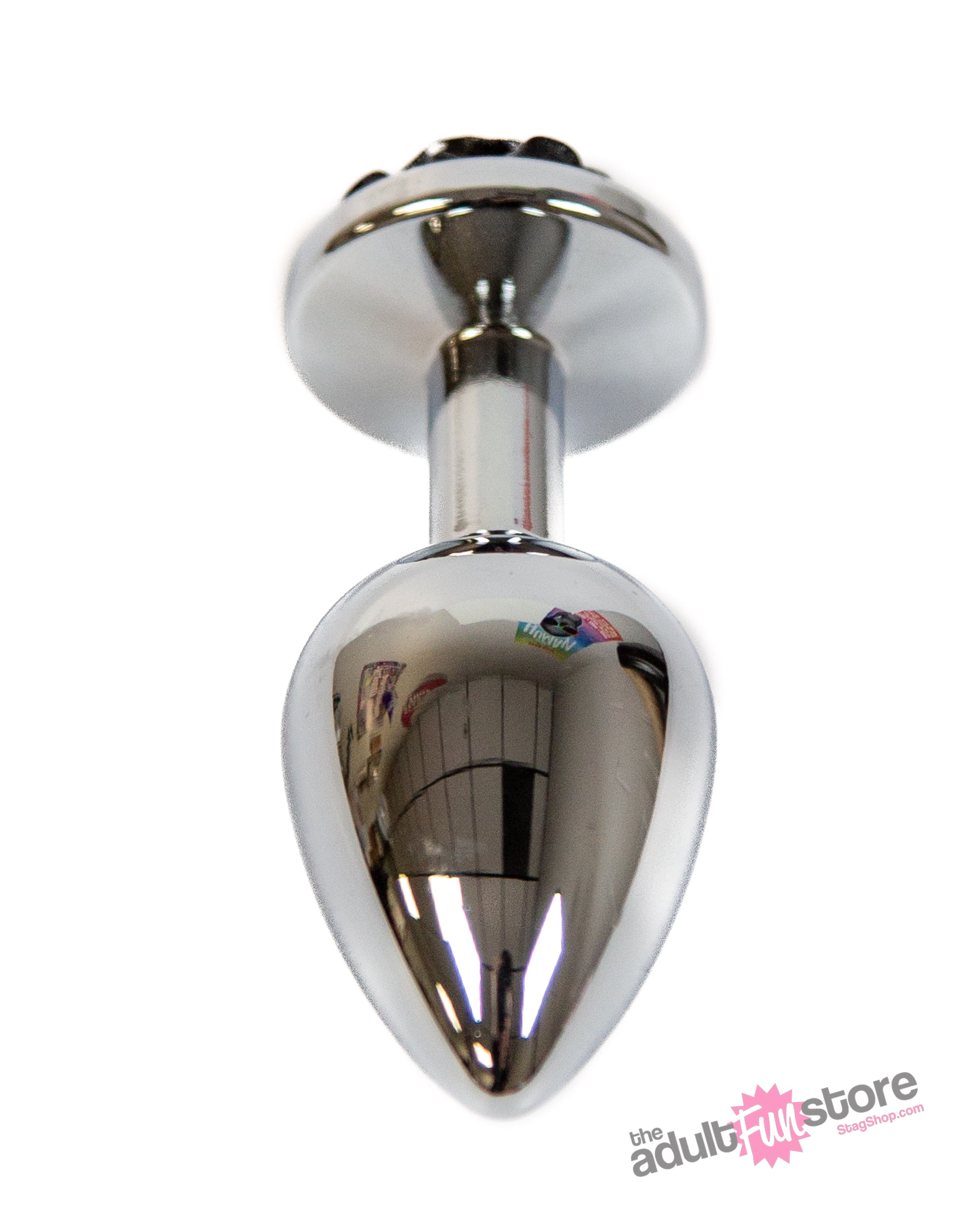 NS Novelties - Rear Assets - Aluminum Rose Butt Plug - Silver/Black - Medium - 3.5 Inch Sex Toy - Tophatter Daily Deals