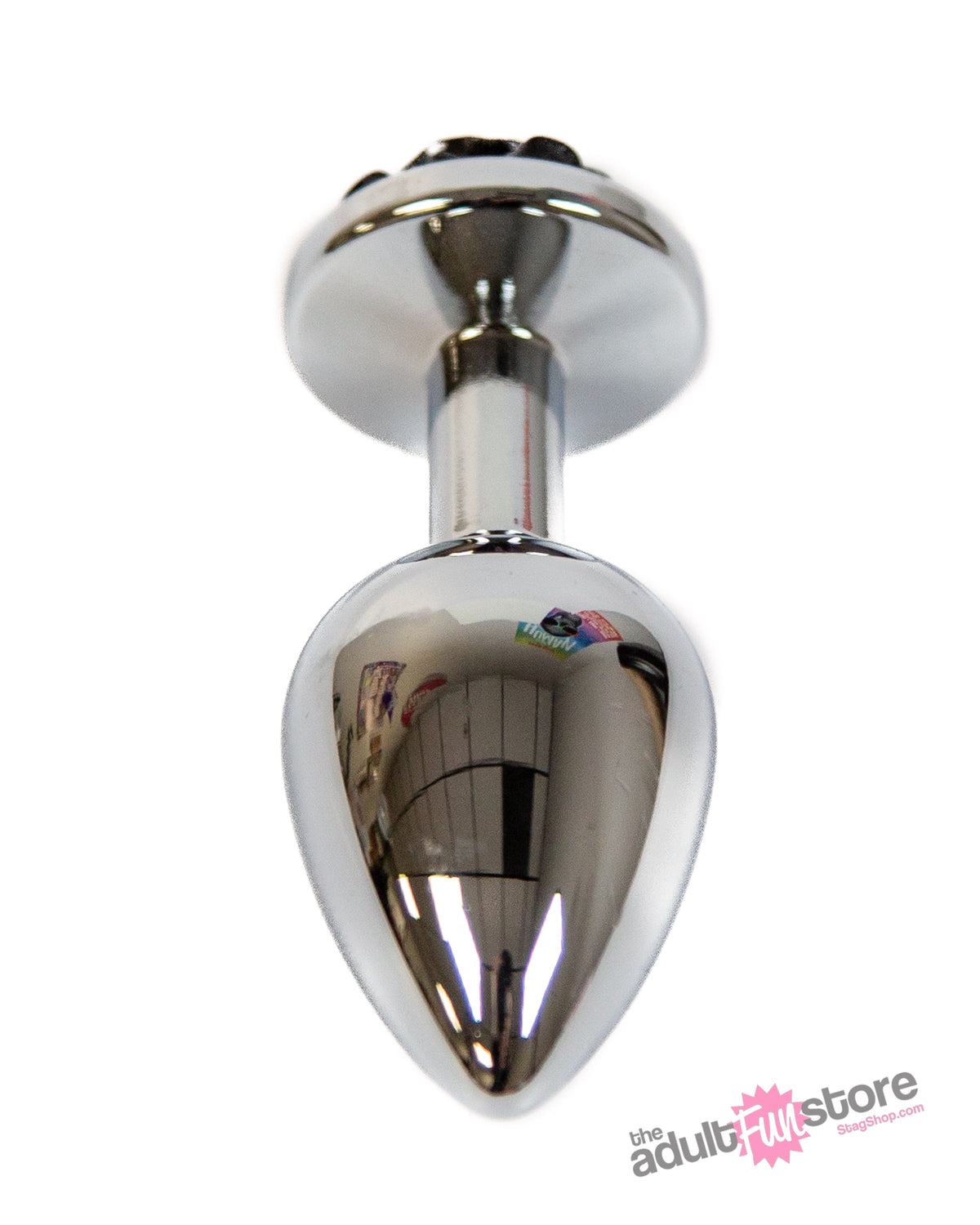 NS Novelties - Rear Assets - Aluminum Rose Butt Plug - Silver/Black - Medium - 3.5 Inch Sex Toy - Tophatter Daily Deals