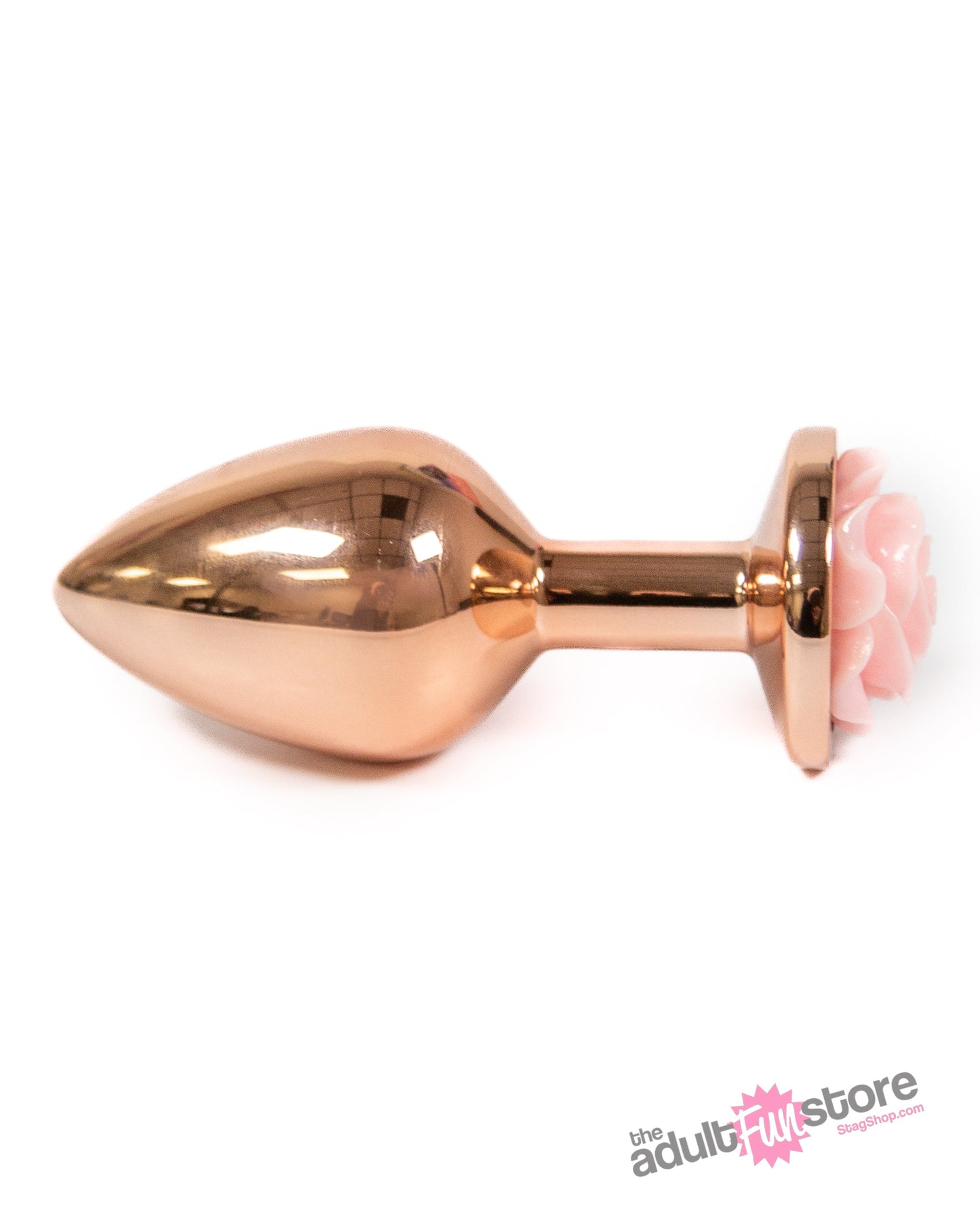 NS Novelties - Rear Assets - Aluminum Rose Butt Plug - Rose Gold/Pink - Medium - 3.5 Inch Sex Toy - Tophatter Daily Deals