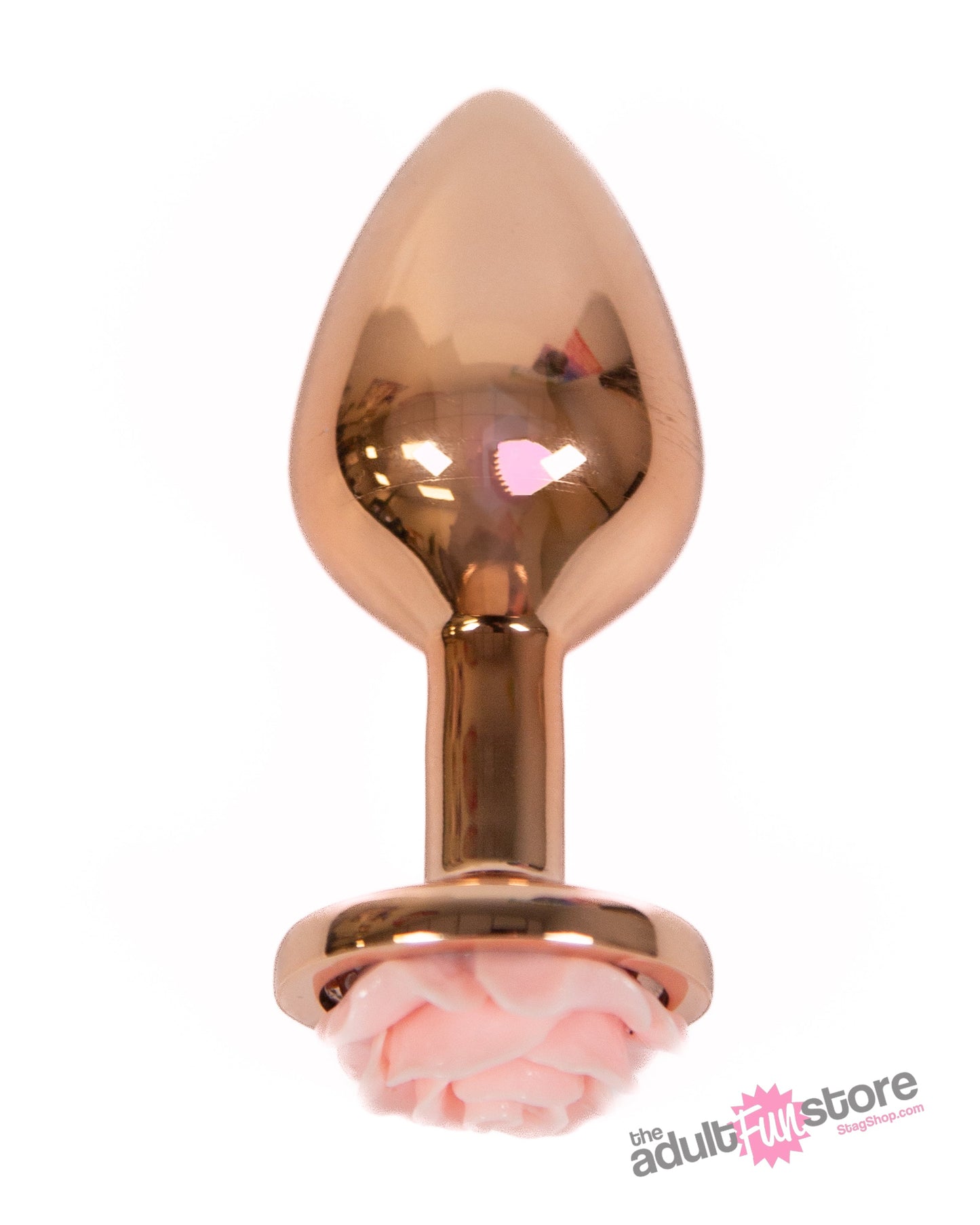 NS Novelties - Rear Assets - Aluminum Rose Butt Plug - Rose Gold/Pink - Medium - 3.5 Inch Sex Toy - Tophatter Daily Deals