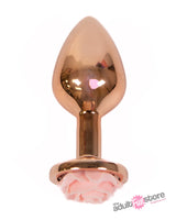 NS Novelties - Rear Assets - Aluminum Rose Butt Plug - Rose Gold/Pink - Medium - 3.5 Inch Sex Toy - Tophatter Daily Deals