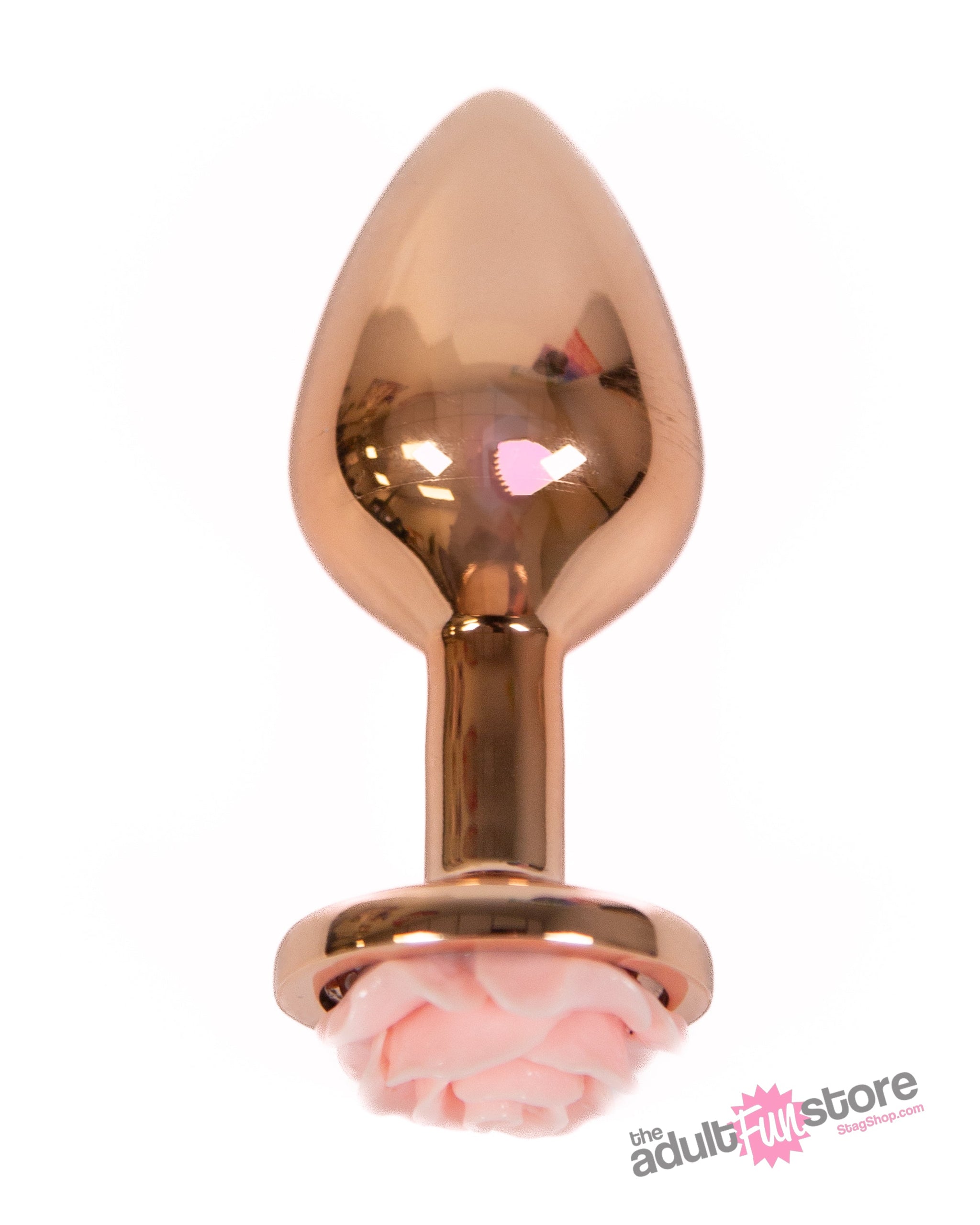 NS Novelties - Rear Assets - Aluminum Rose Butt Plug - Rose Gold/Pink - Medium - 3.5 Inch Sex Toy - Tophatter Daily Deals