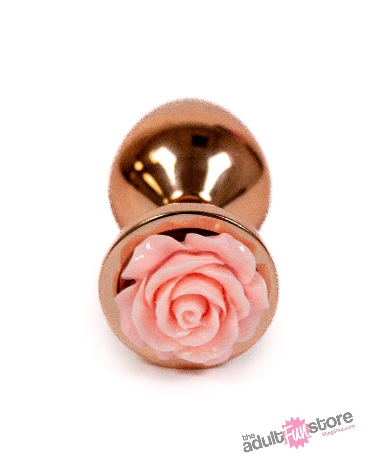 NS Novelties - Rear Assets - Aluminum Rose Butt Plug - Rose Gold/Pink - Medium - 3.5 Inch Sex Toy - Tophatter Daily Deals