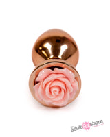 NS Novelties - Rear Assets - Aluminum Rose Butt Plug - Rose Gold/Pink - Medium - 3.5 Inch Sex Toy - Tophatter Daily Deals