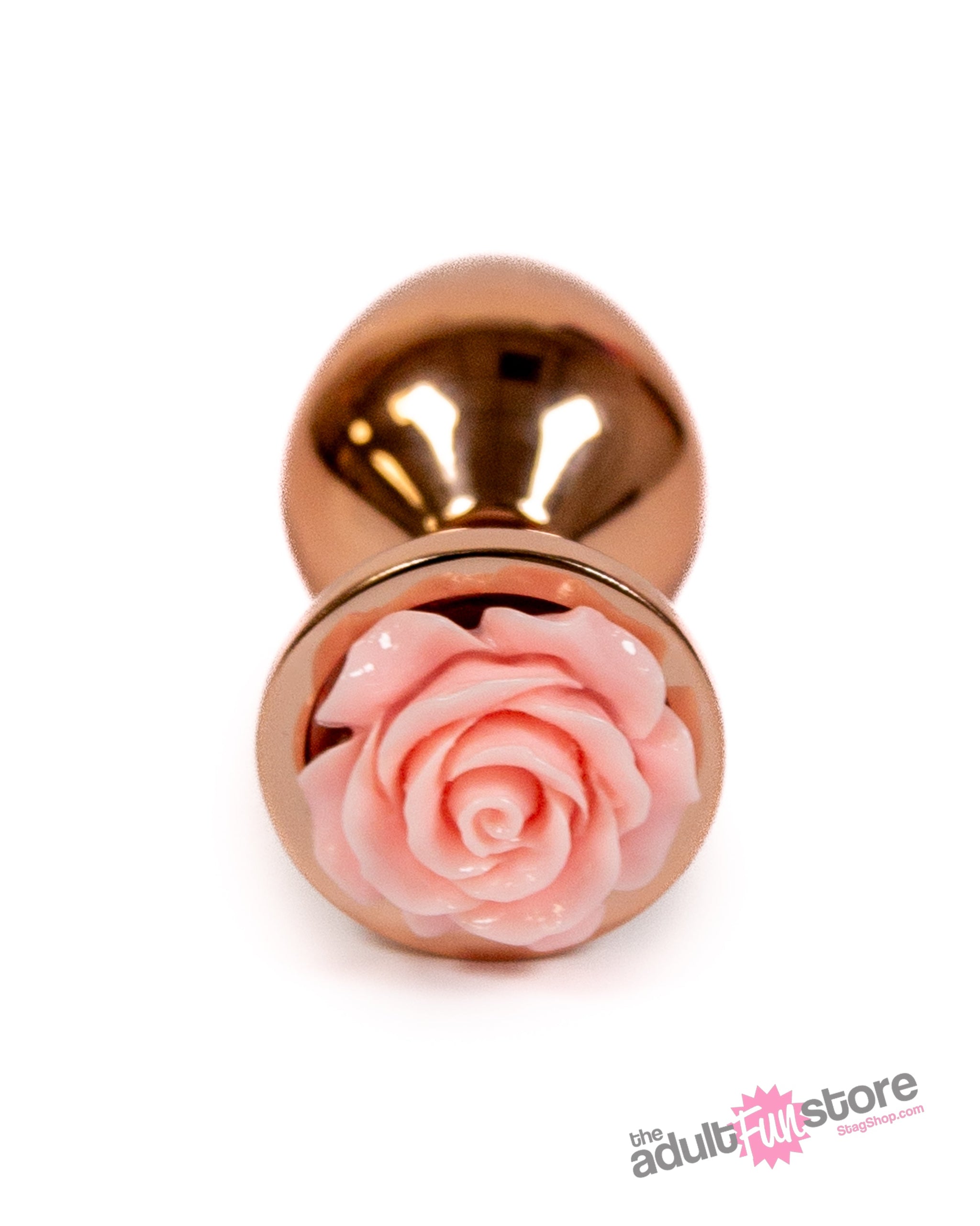 NS Novelties - Rear Assets - Aluminum Rose Butt Plug - Rose Gold/Pink - Medium - 3.5 Inch Sex Toy - Tophatter Daily Deals