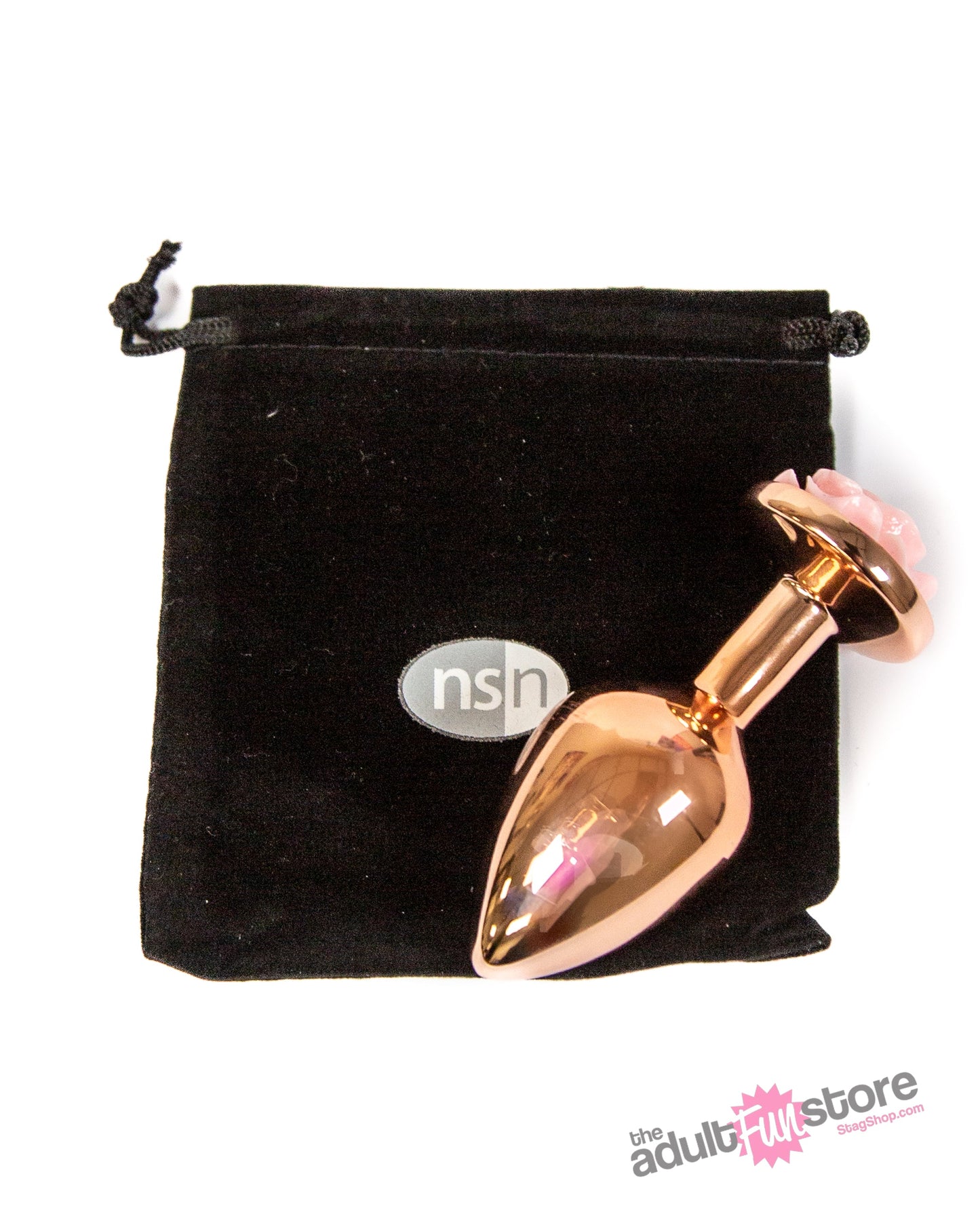 NS Novelties - Rear Assets - Aluminum Rose Butt Plug - Rose Gold/Pink - Medium - 3.5 Inch Sex Toy - Tophatter Daily Deals