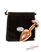 NS Novelties - Rear Assets - Aluminum Rose Butt Plug - Rose Gold/Pink - Medium - 3.5 Inch Sex Toy - Tophatter Daily Deals