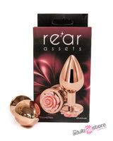NS Novelties - Rear Assets - Aluminum Rose Butt Plug - Rose Gold/Pink - Medium - 3.5 Inch Sex Toy - Tophatter Daily Deals