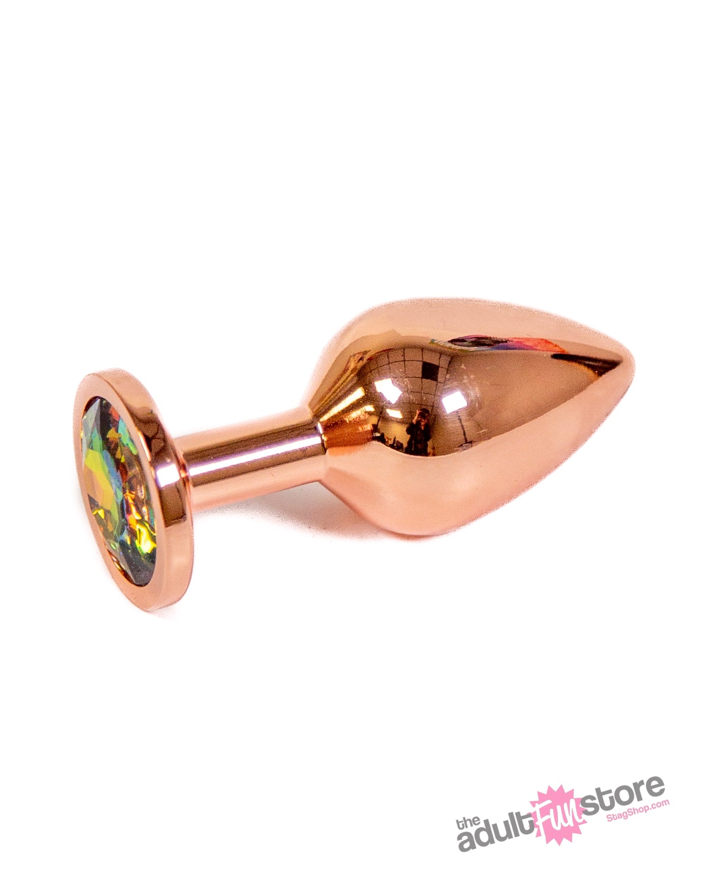 NS Novelties - Rear Assets - Aluminum Butt Plug - Rose Gold/Rainbow - 3.15 Inch Sex Toy - Tophatter Daily Deals