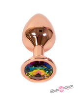 NS Novelties - Rear Assets - Aluminum Butt Plug - Rose Gold/Rainbow - 3.15 Inch Sex Toy - Tophatter Daily Deals
