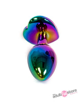 NS Novelties - Rear Assets - Aluminum Heart Butt Plug - Multicolour/Rainbow - 2.75 Inch Sex Toy - Tophatter Daily Deals