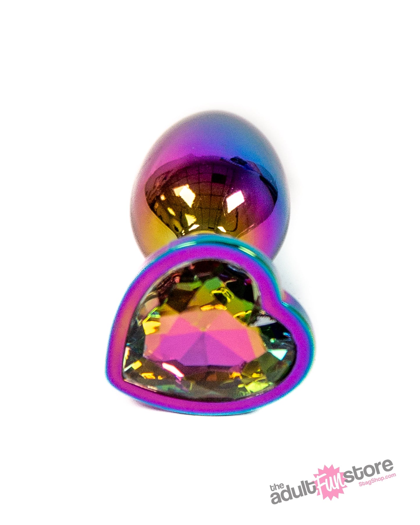 NS Novelties - Rear Assets - Aluminum Heart Butt Plug - Multicolour/Rainbow - 2.75 Inch Sex Toy - Tophatter Daily Deals