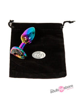 NS Novelties - Rear Assets - Aluminum Heart Butt Plug - Multicolour/Rainbow - 2.75 Inch Sex Toy - Tophatter Daily Deals
