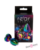 NS Novelties - Rear Assets - Aluminum Heart Butt Plug - Multicolour/Rainbow - 2.75 Inch Sex Toy - Tophatter Daily Deals