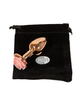 NS Novelties - Rear Assets - Aluminum Rose Butt Plug - Gold/Pink - Small - 3 Inch Sex Toy - Tophatter Daily Deals