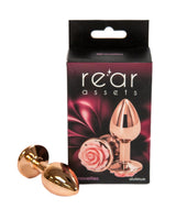 NS Novelties - Rear Assets - Aluminum Rose Butt Plug - Gold/Pink - Small - 3 Inch Sex Toy - Tophatter Daily Deals