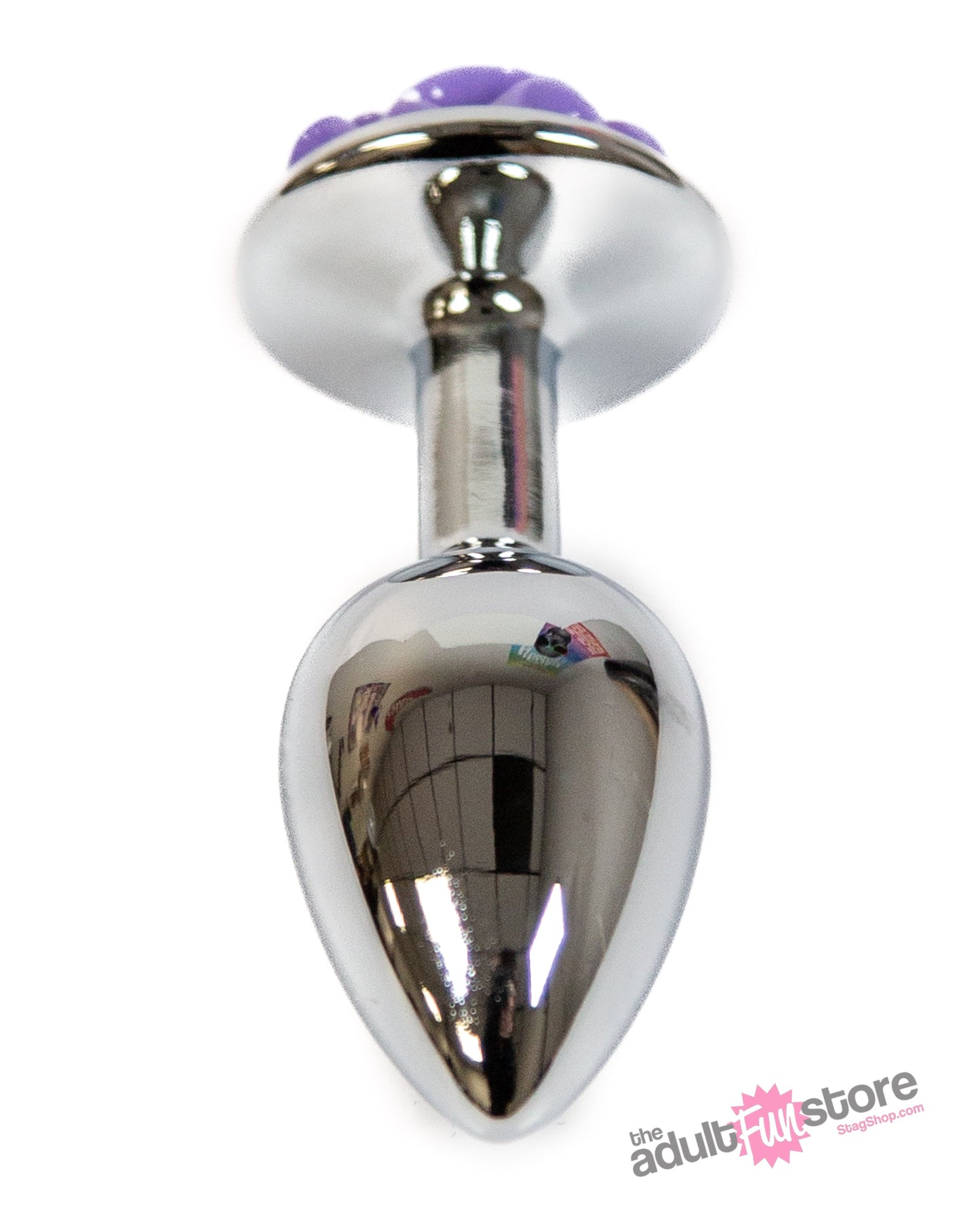 NS Novelties - Rear Assets - Aluminum Rose Butt Plug - Purple/Silver - Small - 3 Inch Sex Toy - Tophatter Daily Deals