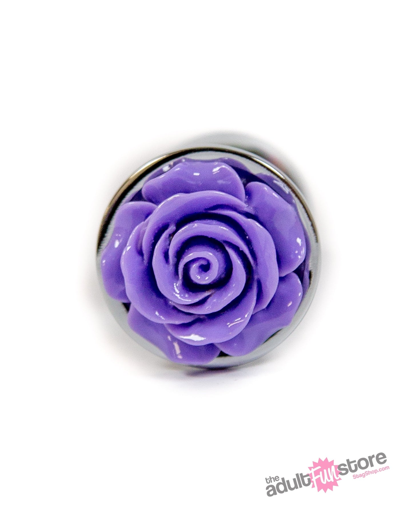NS Novelties - Rear Assets - Aluminum Rose Butt Plug - Purple/Silver - Small - 3 Inch Sex Toy - Tophatter Daily Deals