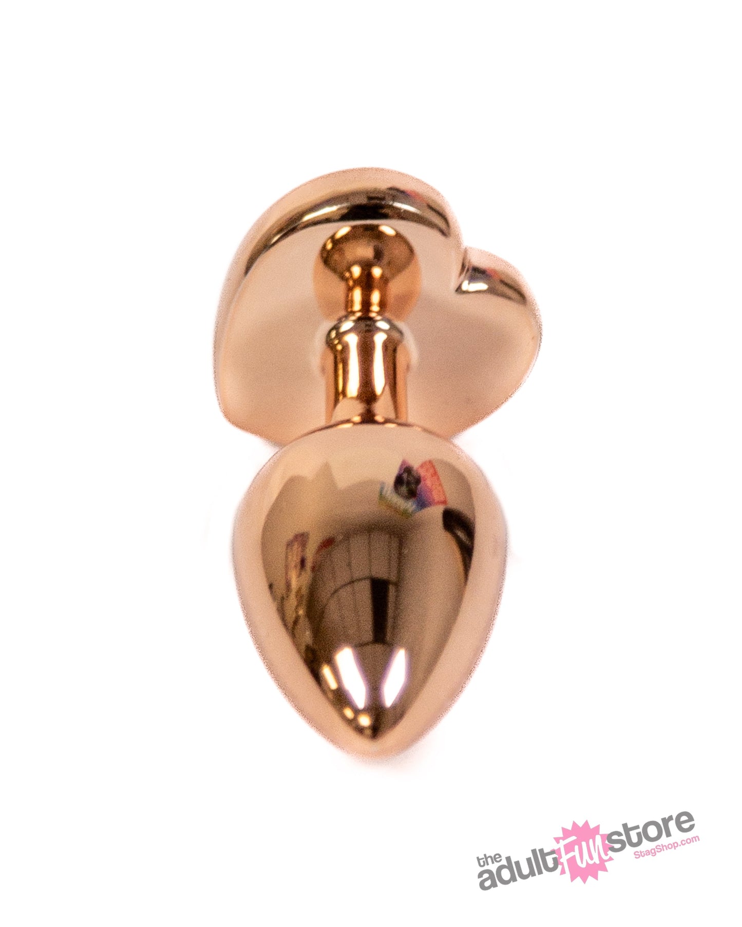 NS Novelties - Rear Assets - Aluminum Heart Butt Plug - Rose Gold/Rainbow - 2.75 Inch Sex Toy - Tophatter Daily Deals