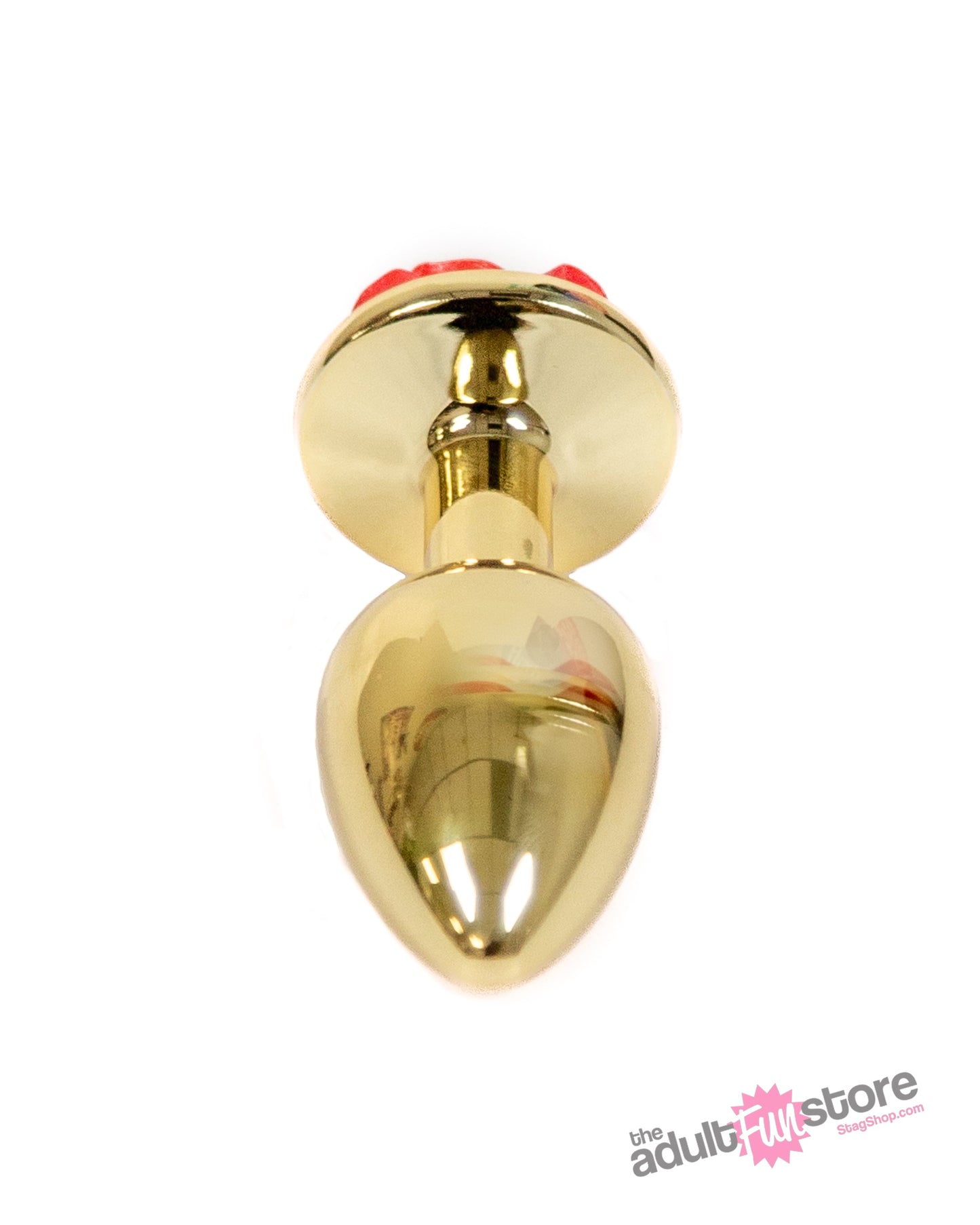 NS Novelties - Rear Assets - Aluminum Rose Butt Plug - Gold/Red - Small - 3 Inch Sex Toy - Tophatter Daily Deals