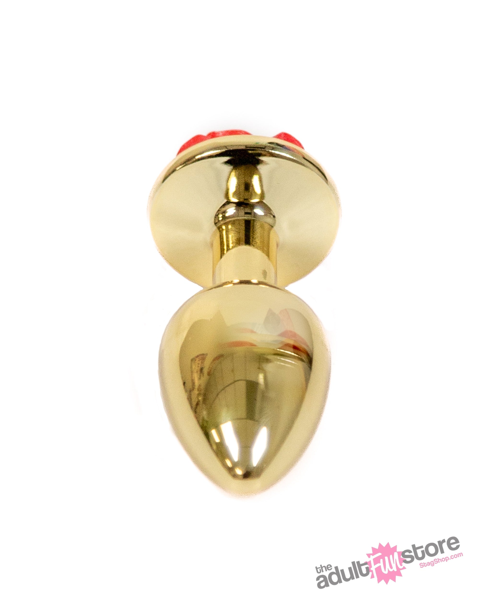 NS Novelties - Rear Assets - Aluminum Rose Butt Plug - Gold/Red - Small - 3 Inch Sex Toy - Tophatter Daily Deals