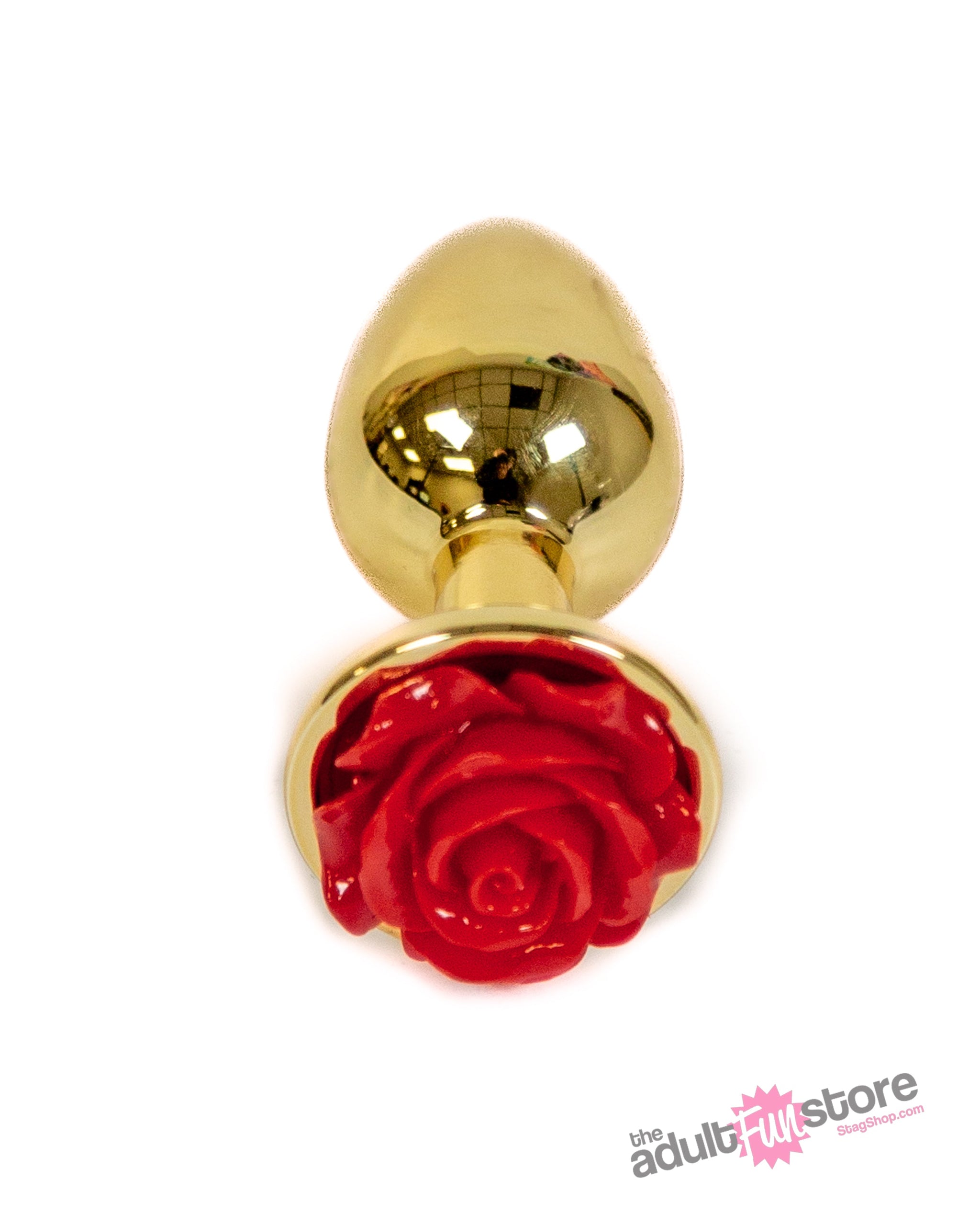 NS Novelties - Rear Assets - Aluminum Rose Butt Plug - Gold/Red - Small - 3 Inch Sex Toy - Tophatter Daily Deals