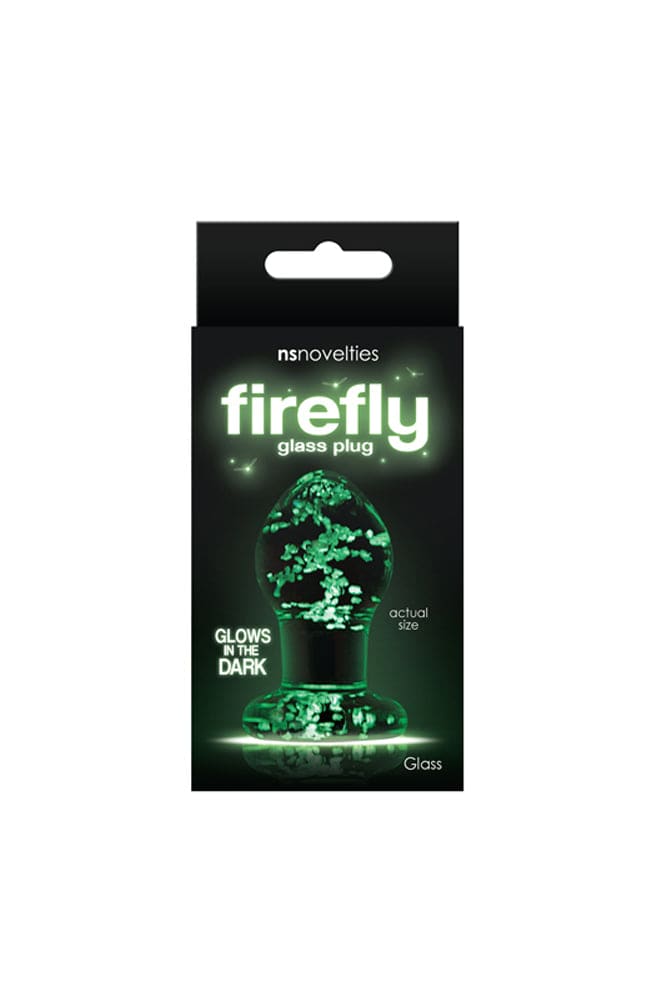 NS Novelties - Firefly - Glass Butt Plug - Glow-In-The-Dark/Clear - Assorted Sizes Sex Toy - Tophatter Daily Deals