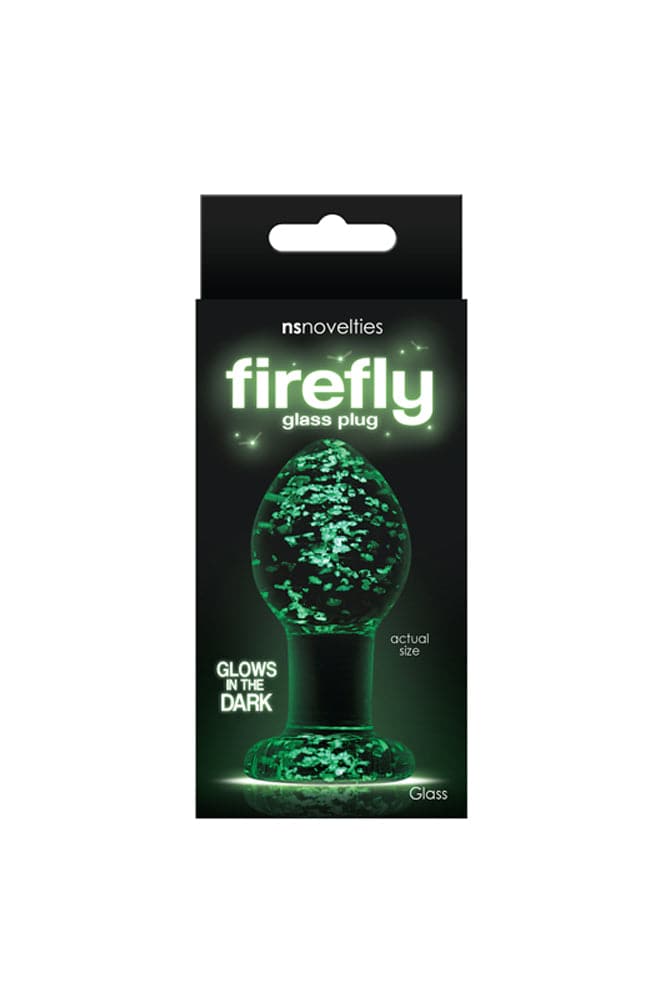 NS Novelties - Firefly - Glass Butt Plug - Glow-In-The-Dark/Clear - Assorted Sizes Sex Toy - Tophatter Daily Deals