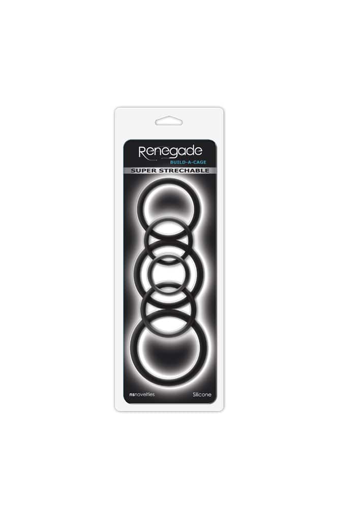NS Novelties - Renegade - Build-A-Cage Cock Ring Set - Black BDSM - Tophatter Daily Deals