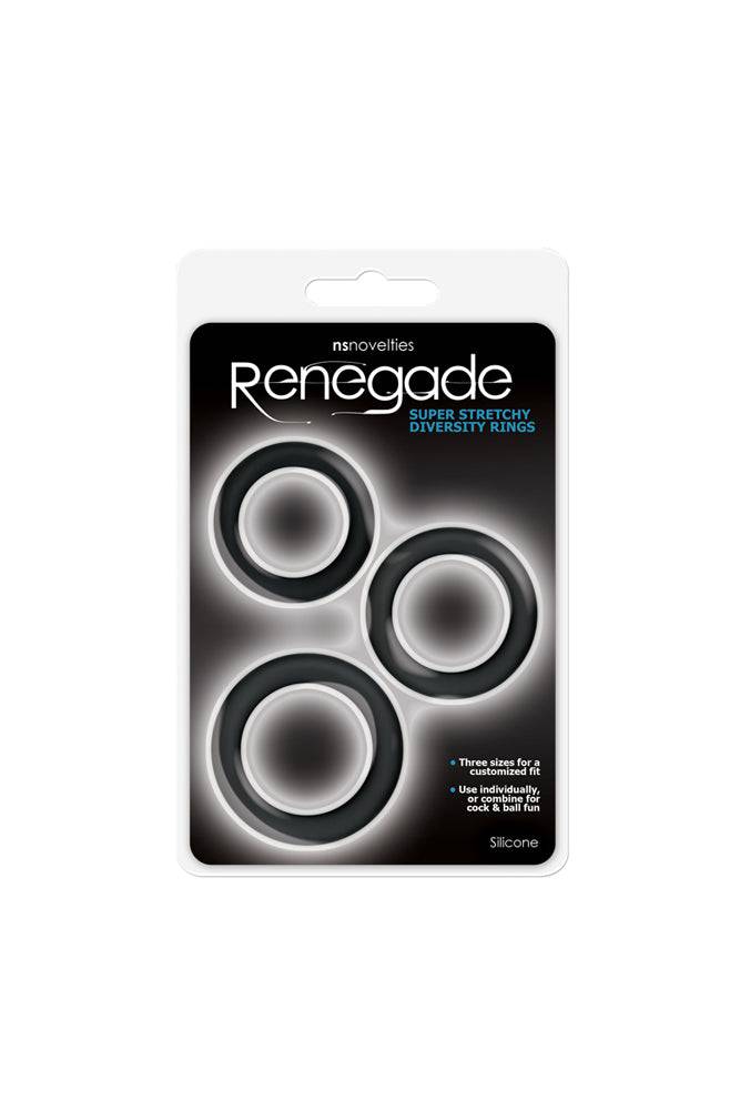 NS Novelties - Renegade - Diversity Cock Ring Set - Black Sex Toy - Tophatter Daily Deals