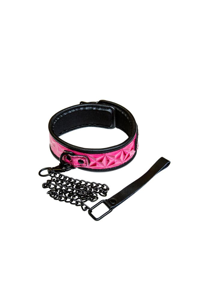 NS Novelties - Sinful - Collar & Leash - Various Colors Pink BDSM - Tophatter Daily Deals