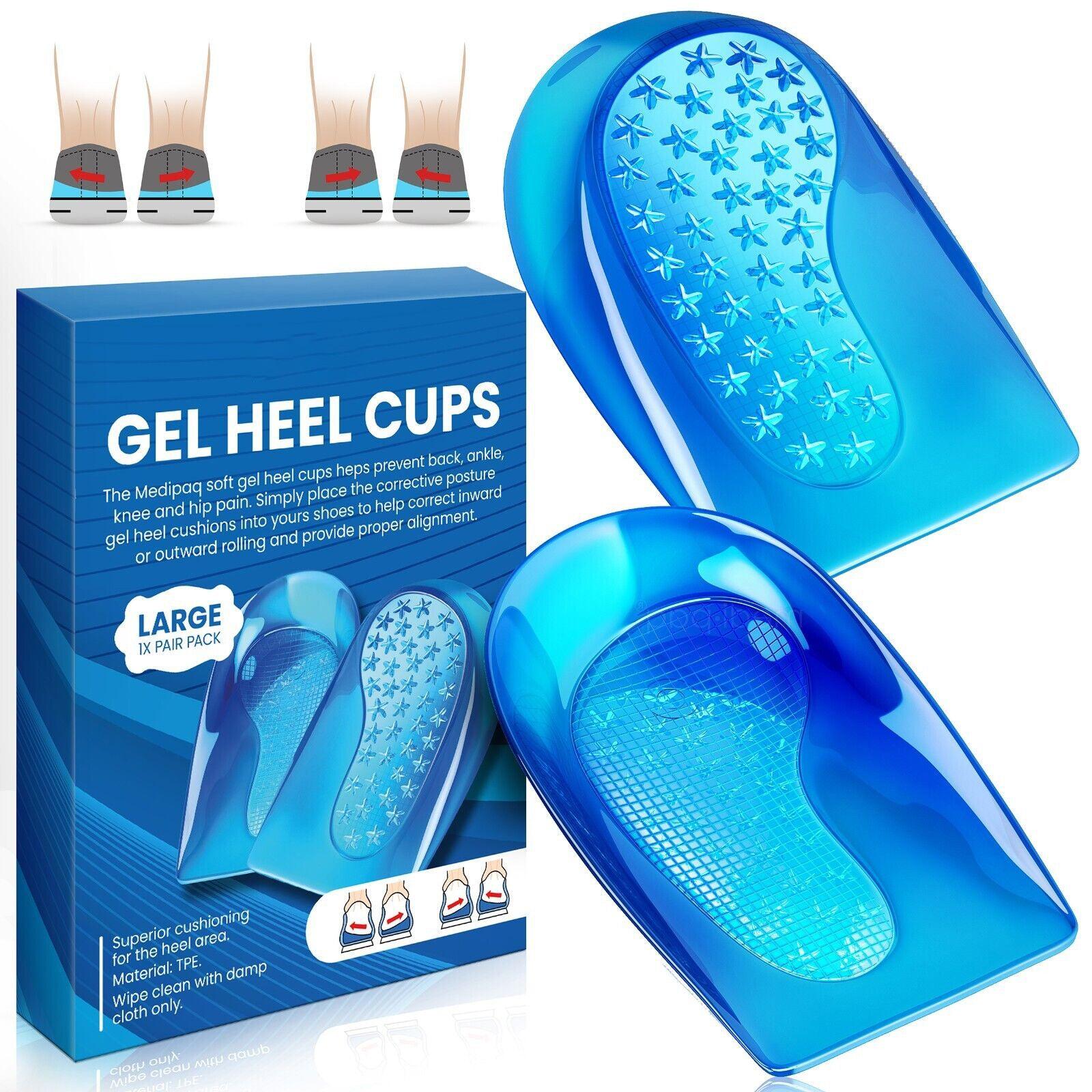Heel Gel Pads - Heel Support Gel Inserts Plantar Fasciitis Insole Orthotic Foot Arch Pain Relief 1X Pair Large Apparel & Accessories - Tophatter Daily Deals