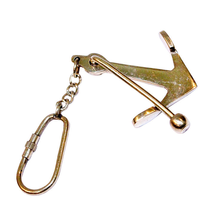 Nautical Brass Anchor Keychain Nautical Key Ring Collectible Weapons - Tophatter Daily Deals