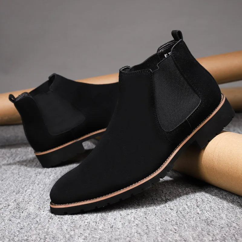 Nubuck Leather Ankle Boots for Mens Boots - Tophatter Daily Deals