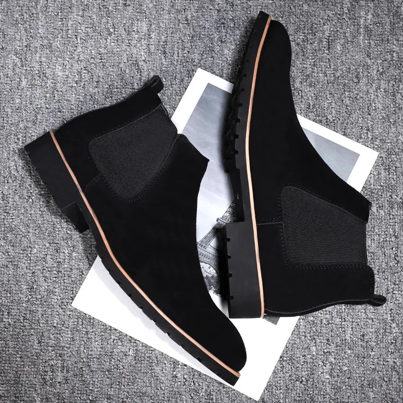 Nubuck Leather Ankle Boots for Mens Boots - Tophatter Daily Deals