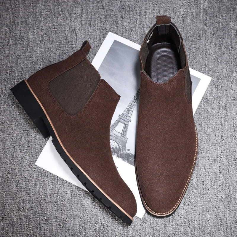 Nubuck Leather Ankle Boots for Mens Boots - Tophatter Daily Deals