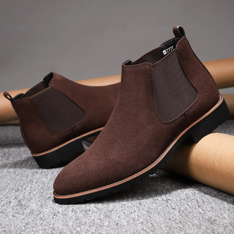 Nubuck Leather Ankle Boots for Mens Boots - Tophatter Daily Deals