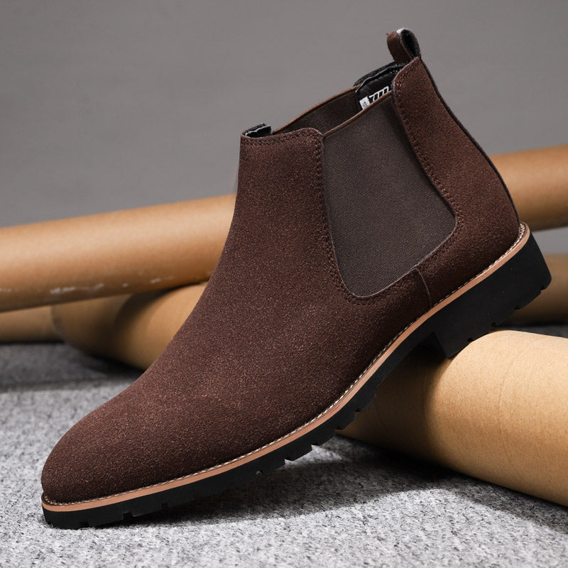 Nubuck Leather Ankle Boots for Mens Boots - Tophatter Daily Deals