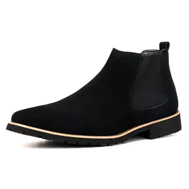 Nubuck Leather Ankle Boots for Mens Black Boots - Tophatter Daily Deals