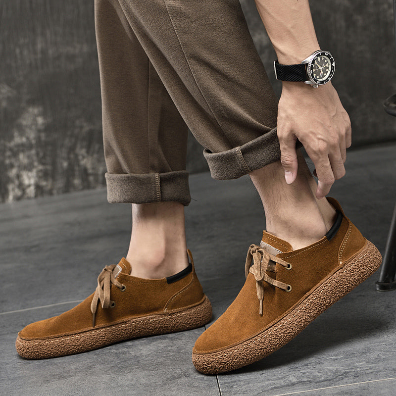 Nubuck Leather Loose Fitting Casual Shoes Shoes - Tophatter Daily Deals