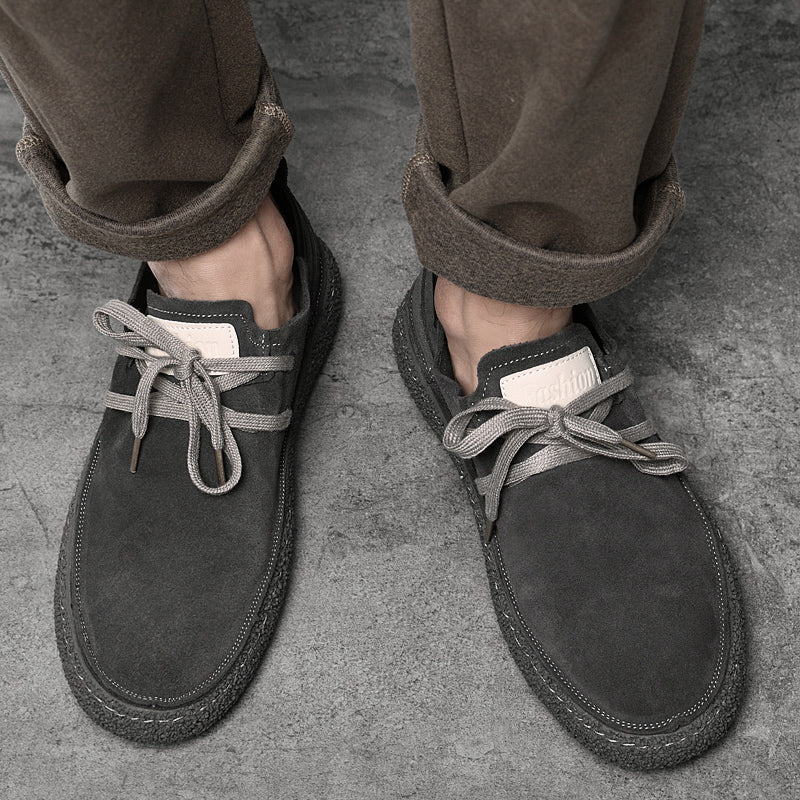 Nubuck Leather Loose Fitting Casual Shoes Shoes - Tophatter Daily Deals