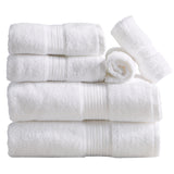 Cotton Terry Bath Towel Set - Cooper Collection 6 Piece Set White Bath - Tophatter Daily Deals